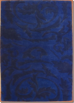 moderner handgetufterer Teppich Blau